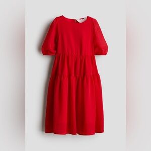 H&M Red‎ Chiffon Tiered Dress NWT